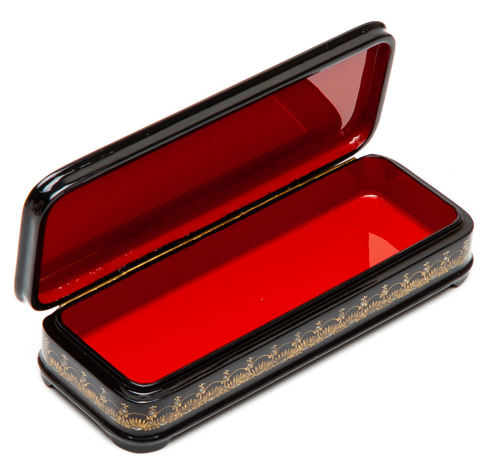 160x60mm The Night Guest hand painted lacquered box from Palekh (by Pavel Studio)