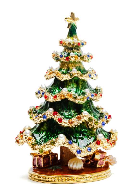 90 mm Green Christmas Tree Jewellery Box (by Alexaner G Studio)