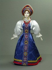 Russian Beauty hand made Porcelain Doll in Kokoshnik - 11 Inches (by Le Russe)