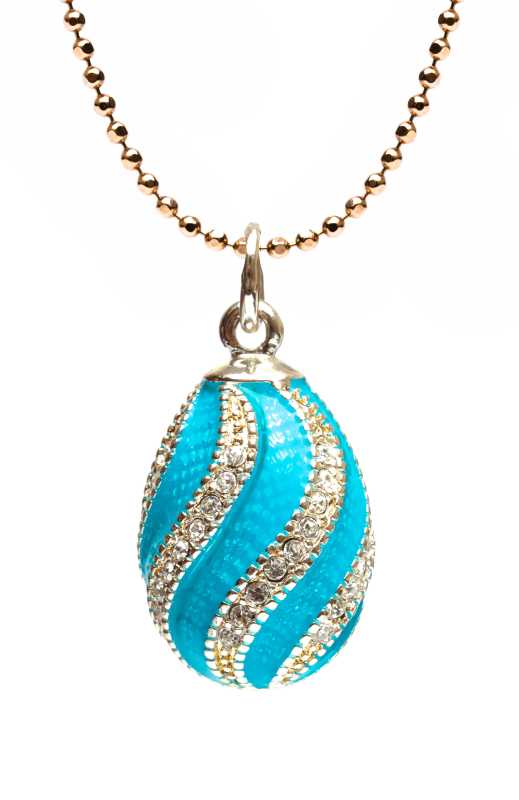 Spiral Blue Egg Pendant