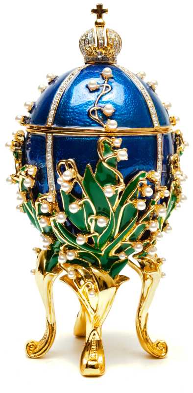 160 mm The Lilies of the Valley Light Blue Easter Egg