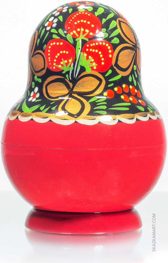 140 mm Khokhloma Patterns Hand Painted Matryoshka Doll 10 pcs (by Victor Maidan)