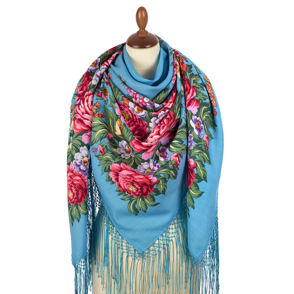 Shop Thick Woolen Fabric Shawls with Silk Fringe 148x148 cm Шаль «День Победы» online at Skazka.site | Eligible for fast shipping and free returns. Шаль «День Победы»