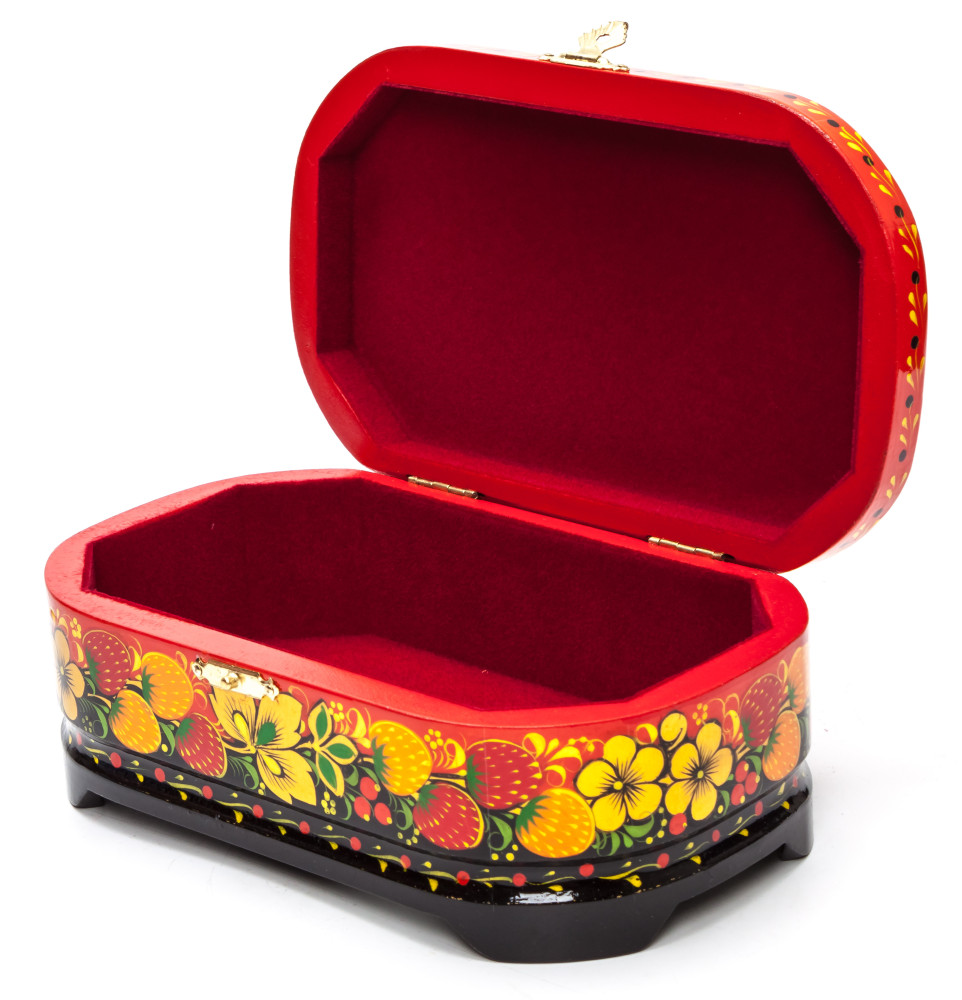 Khokhloma Painting Jewellery Wooden Box 170x100 mm