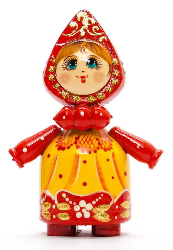 120 mm Russian Girl in Kokoshnik hand painted Wooden Doll (by Summer Shine)