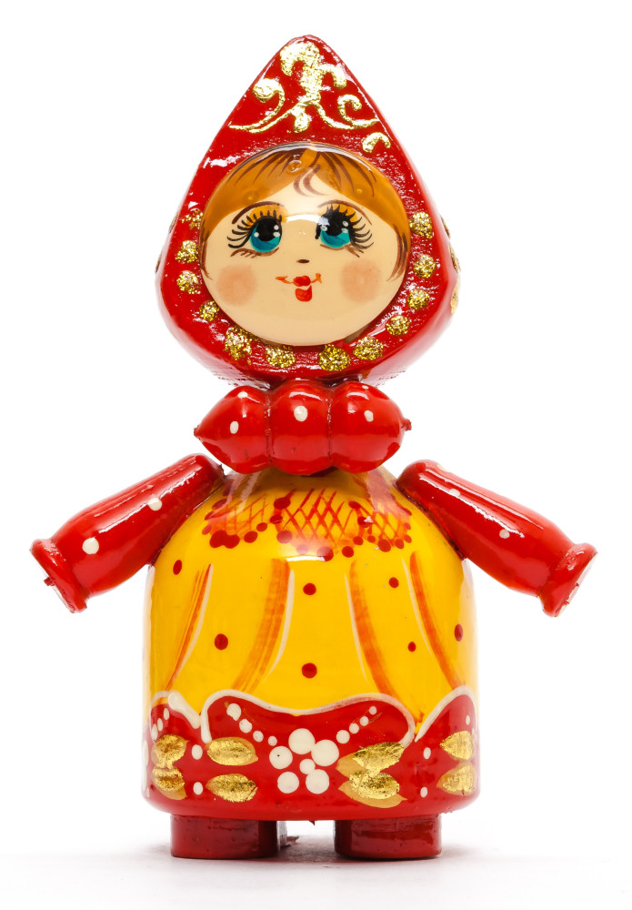 120 mm Russian Girl in Kokoshnik hand painted Wooden Doll (by Summer Shine)