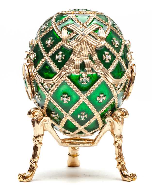 90 mm The Cross of Snt George with Portrait of Tsar Nicholas II of Russia Easter Egg