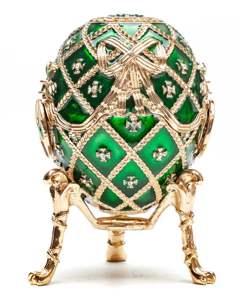 90 mm The Cross of Snt George with Portrait of Tsar Nicholas II of Russia Easter Egg