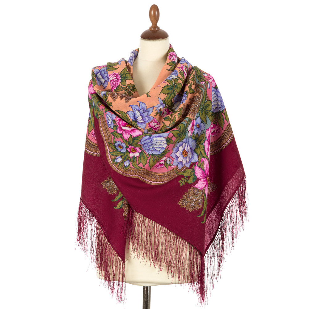 Shop Woolen Scarves with Silk Fringe 146x146 cm Платок «Пленительный июль» online at Skazka.site | Eligible for fast shipping and free returns. Платок «Пленительный июль»