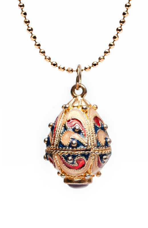 Yellow, Red and Blue Egg Pendant