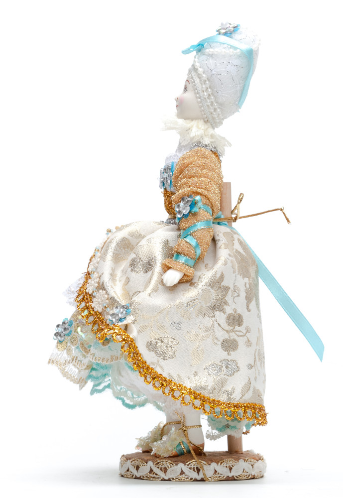 Young Lady Porcelain Doll on a Stand - 11 Inches