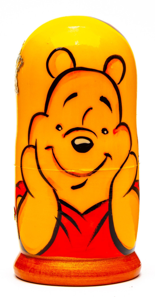 110mm Winnie-the-Pooh Hand Painted Matryoshka Doll 5 pcs (by Konstantin Crafts)