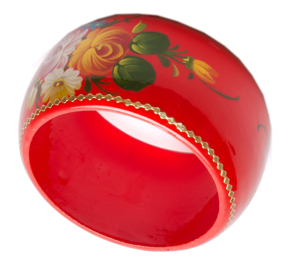 80x46 mm Zhostovo Hand Painted Bracelet (by Lada Workshop)