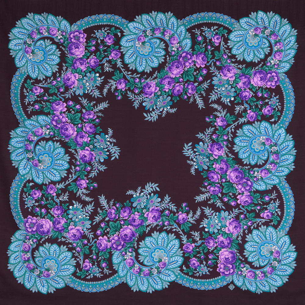 Shop Double-Thread Woolen Yarn Scarves 110х110 cm Платок «Цветочный веер» online at Skazka.site | Eligible for fast shipping and free returns. Платок «Цветочный веер»