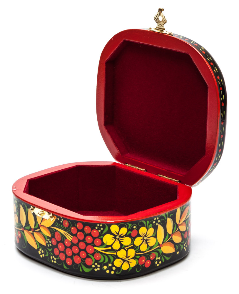 120x100 mm Khokhloma Painting Jewellery Wooden Box