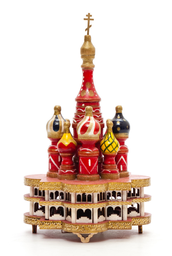 190 mm Saint Basil's Cathedral hand painted Wooden Music Box (by Nightingale Crafts)