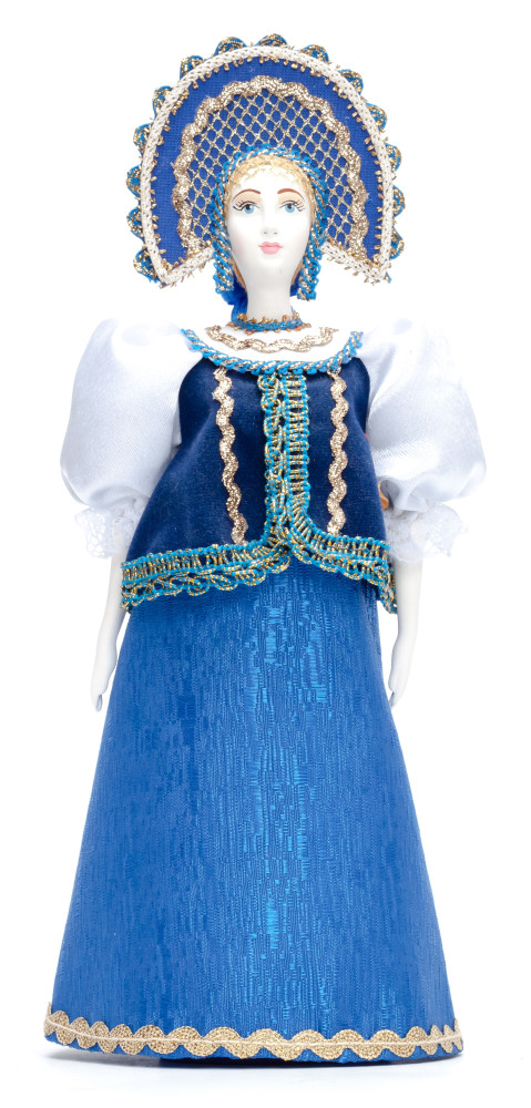 Russian Beauty hand made Porcelain Doll in Kokoshnik - 11 Inches (by Le Russe)