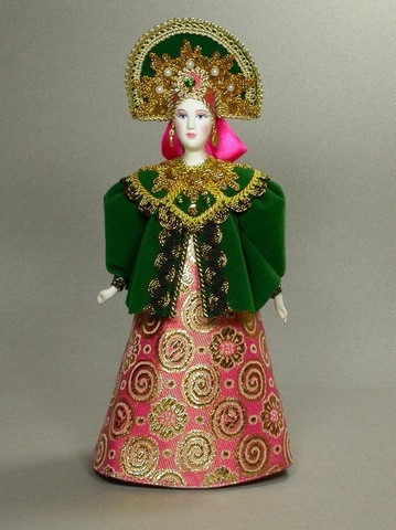 Russian Beauty hand made Porcelain Doll in Kokoshnik - 11 Inches (by Le Russe)