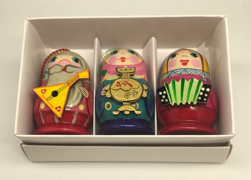 Matryoshka with Russian Traditions Christmas Ornaments