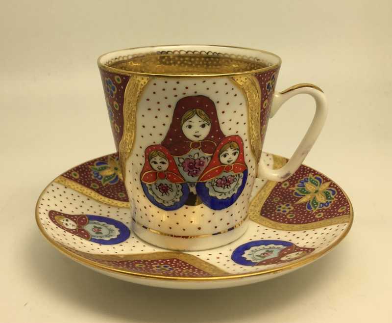 Russian Souvenir Hand Painted Coffee Cup