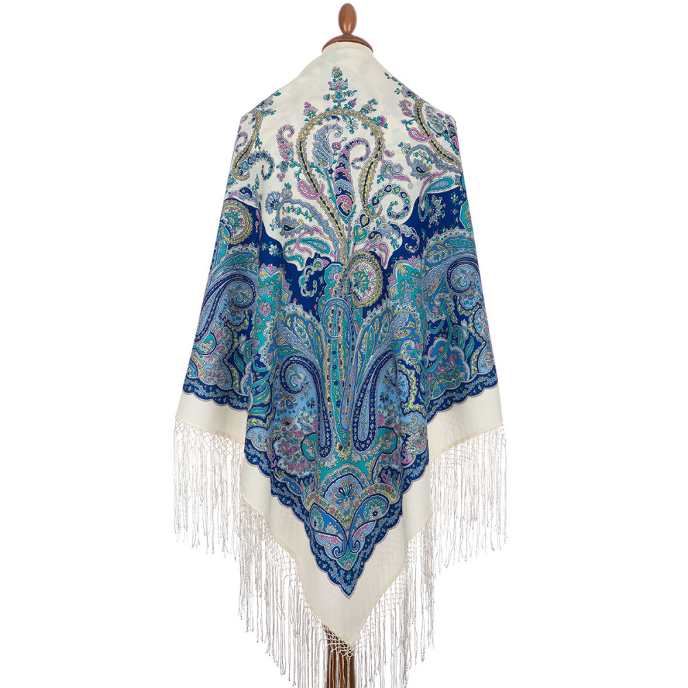 Shop Thick Woolen Fabric Shawls with Silk Fringe 148x148 cm Шаль «Караван» online at Skazka.site | Eligible for fast shipping and free returns. Шаль «Караван»