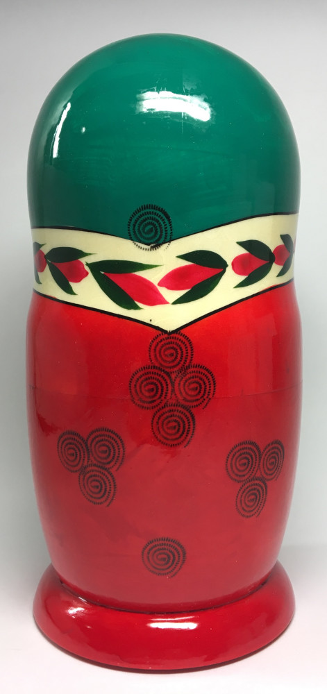 230 mm Green Semenovskaya hand painted Wooden Matryoshka Doll 9 pcs (by Ivan Studio)