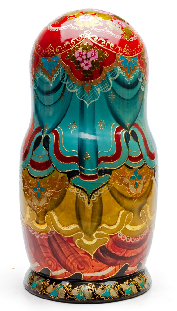 260 mm Russian Winter hand painted on Wooden Matryoshka doll 10 pcs (by Valeria Crafts)