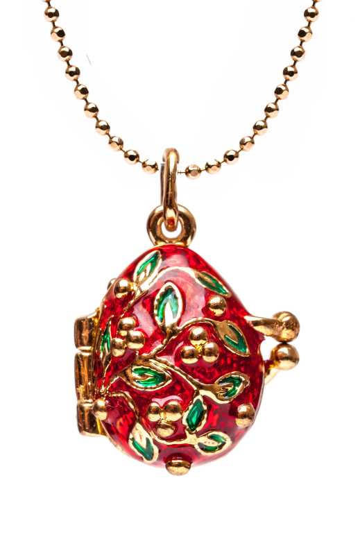Tree Opening Red Egg Pendant