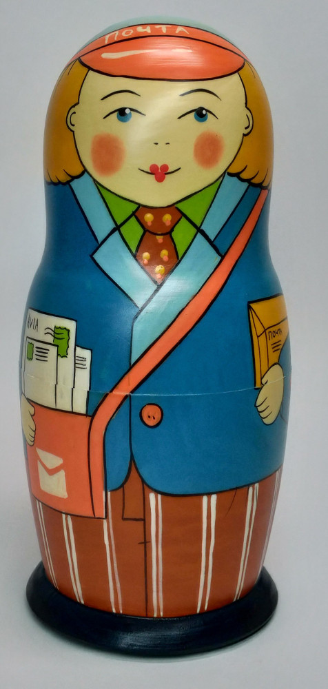 Shop Exclusive Nesting Dolls 160 mm Postman hand painted Traditional Russian Wooden Matryoshka doll 5 pcs (by Igor Malyutin) online at Skazka.site | Eligible for fast shipping and free returns. 160 mm Postman hand painted Traditional Russian Wooden Matryoshka doll 5 pcs (by Igor Malyutin)