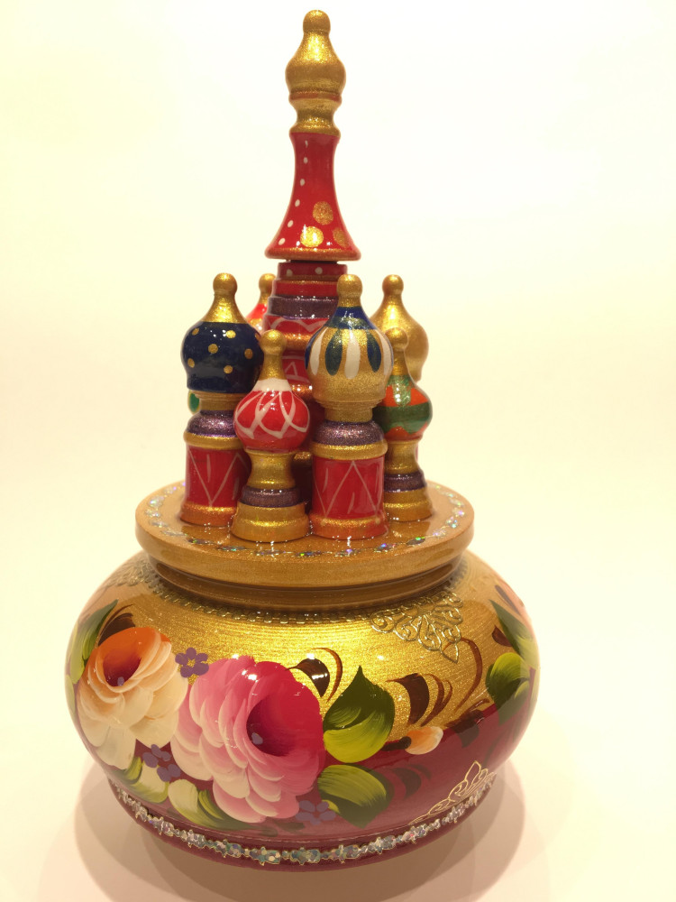 Saint Basil's Cathedral Zhostovo Art Music Box