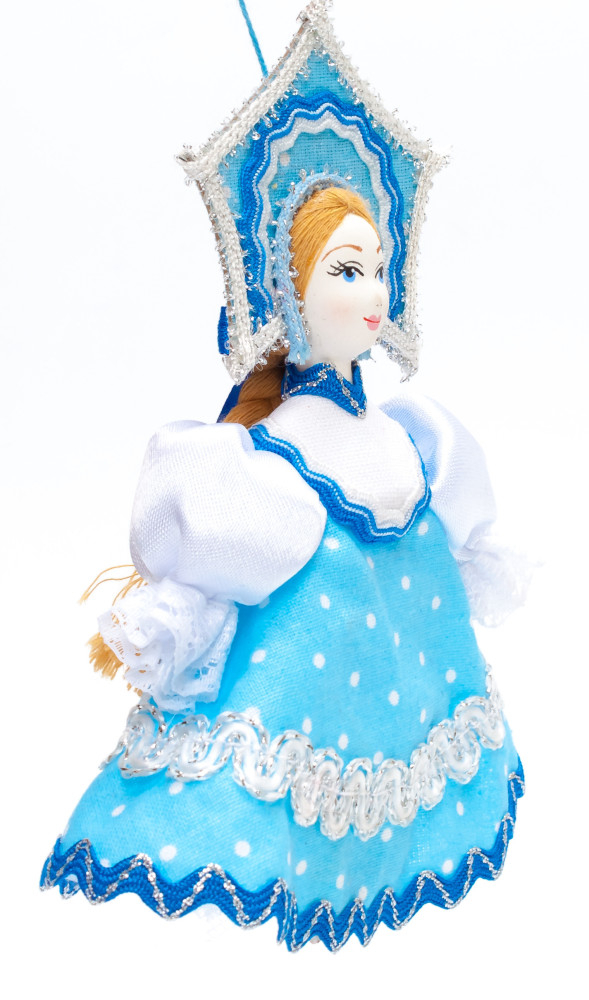 Porcelain Doll in a Russian Dress and Kokoshnik - 5.5 Inches (by Le Russe)
