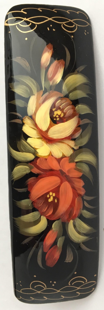 Lada Hair Clip Hand Painted Zhostovo Art