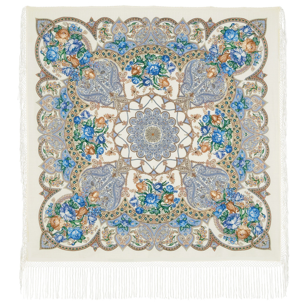 Shop Thick Woolen Fabric Shawls with Silk Fringe 148x148 cm Шаль «Княжеский» online at Skazka.site | Eligible for fast shipping and free returns. Шаль «Княжеский»