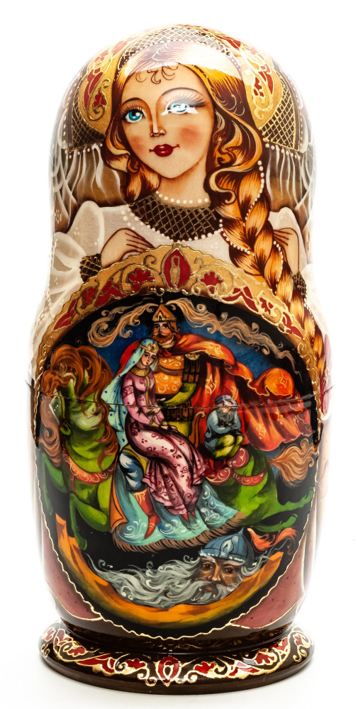 Shop Exclusive Nesting Dolls 220mm Russian Fairytale hand painted Matryoshka round Doll 5pcs (by Skazka) online at Skazka.site | Eligible for fast shipping and free returns. 220mm Russian Fairytale hand painted Matryoshka round Doll 5pcs (by Skazka)