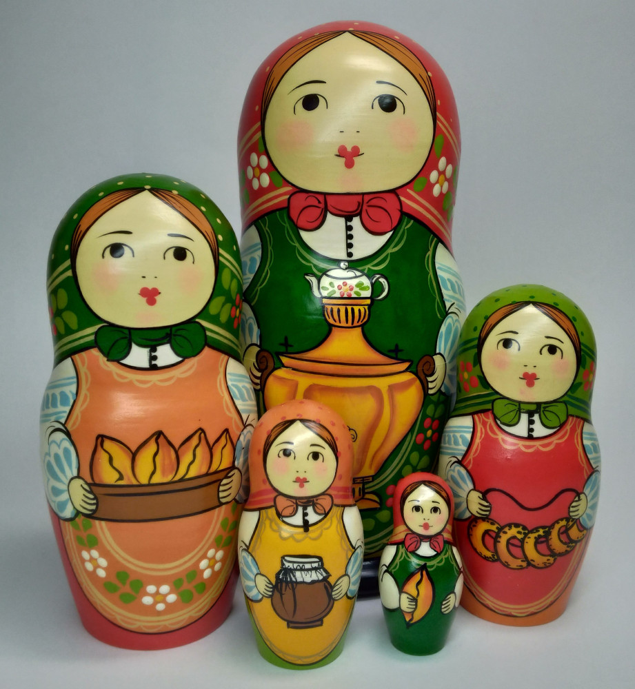 Shop Exclusive Nesting Dolls 160 mm Mistress with Samovar hand painted Traditional Russian Wooden Matryoshka doll 5 pcs (by Igor Malyutin) online at Skazka.site | Eligible for fast shipping and free returns. 160 mm Mistress with Samovar hand painted Traditional Russian Wooden Matryoshka doll 5 pcs (by Igor Malyutin)