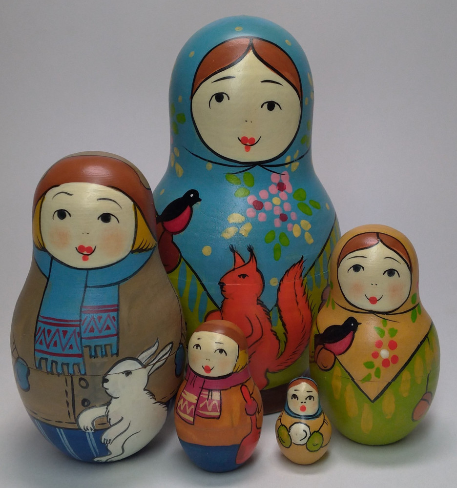 Shop Exclusive Nesting Dolls 110 mm Mistress with Squirrel hand painted Traditional Russian Wooden Matryoshka doll 5 pcs (by Igor Malyutin) online at Skazka.site | Eligible for fast shipping and free returns. 110 mm Mistress with Squirrel hand painted Traditional Russian Wooden Matryoshka doll 5 pcs (by Igor Malyutin)