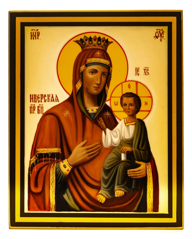 160x200mm Iverskaya Godmother handpainted wooden Icon (by Galina Studio)