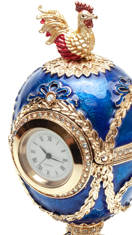 150 mm Blue Music Easter Egg with the Clock