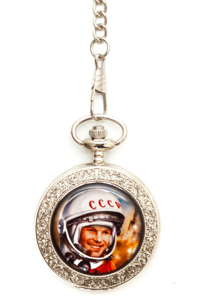Yuri Gagarin Silver Pocket Watch