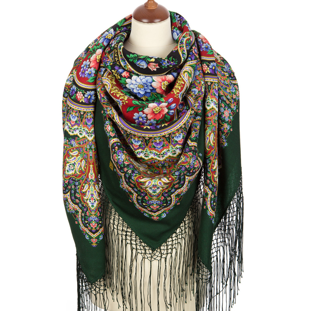 Shop Thick Woolen Fabric Shawls with Silk Fringe 148x148 cm Шаль «Идиллия» online at Skazka.site | Eligible for fast shipping and free returns. Шаль «Идиллия»