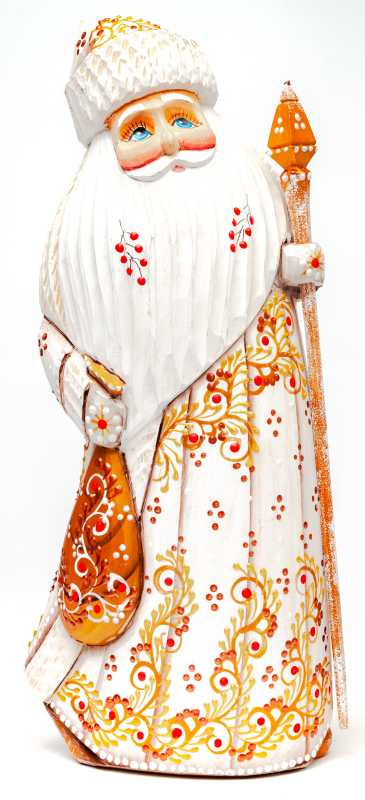 230 mm Santa Claus hand carved and painted wooden statue (by Natalia Workshop)