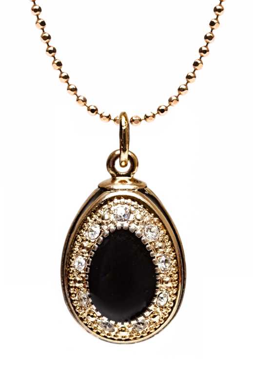 Oval Black Egg Pendant