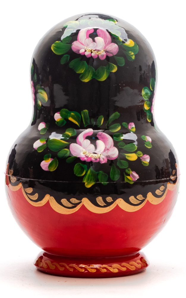 140 mm Flowers Patters hand painted Wooden Matryoshka Doll 10 pcs inside
