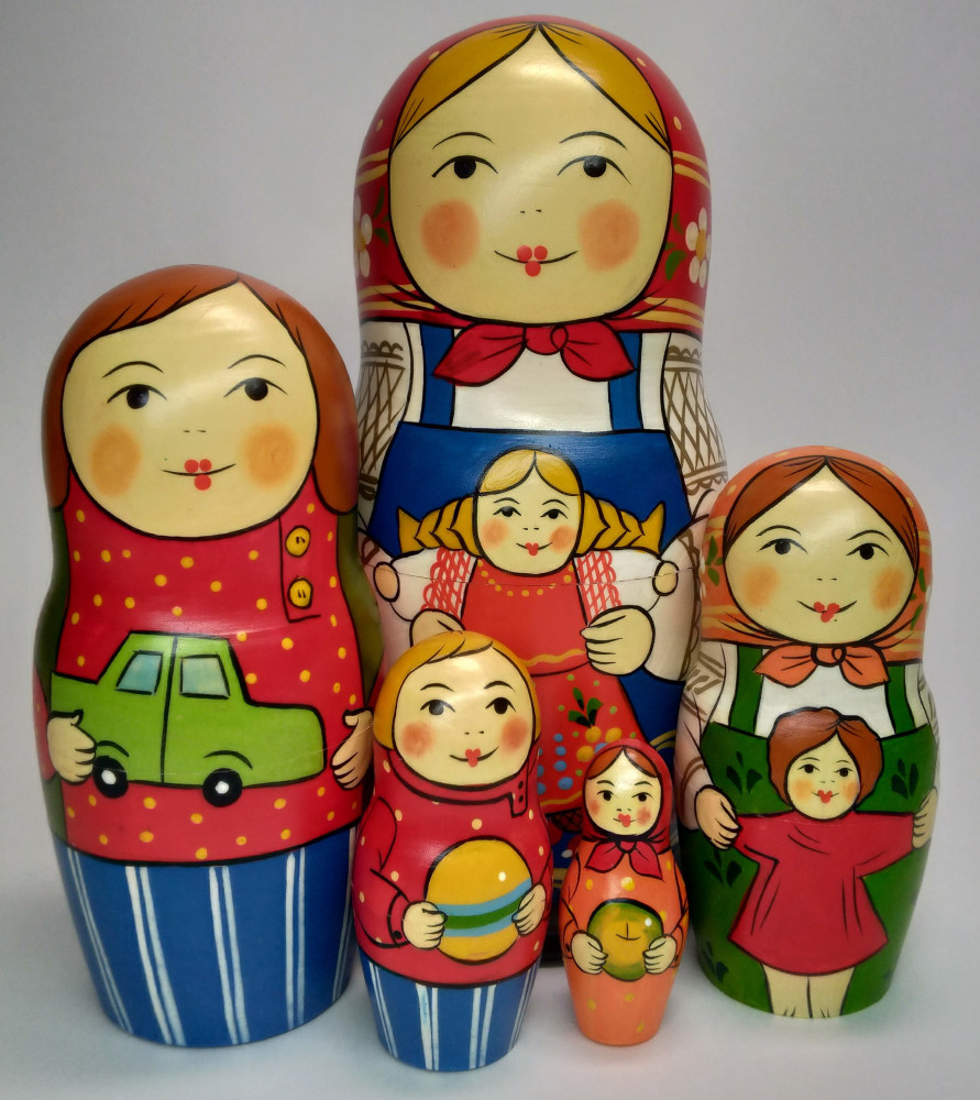Shop Exclusive Nesting Dolls 160 mm Mistress with Doll hand painted Traditional Russian Wooden Matryoshka doll 5 pcs (by Igor Malyutin) online at Skazka.site | Eligible for fast shipping and free returns. 160 mm Mistress with Doll hand painted Traditional Russian Wooden Matryoshka doll 5 pcs (by Igor Malyutin)
