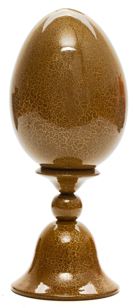 230 mm The Kiss by Klimt hand painted wooden Egg on stand (by Tatiana Crafts)