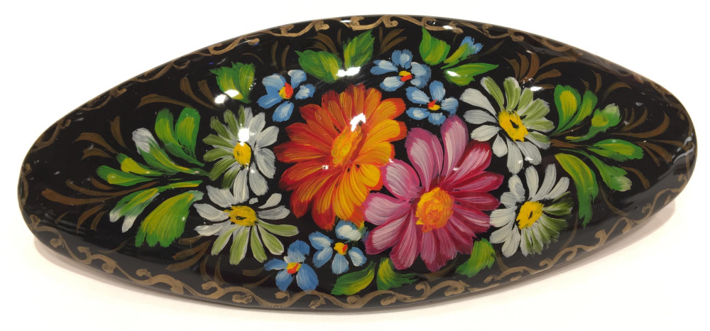 Lada Hair Clip Hand Painted Zhostovo Art