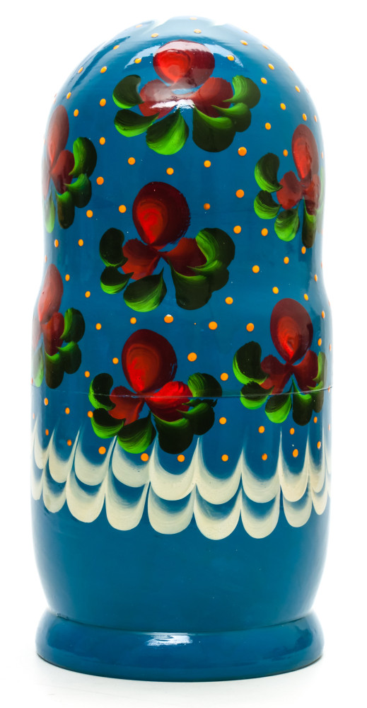 260 mm Flowers handpainted Wooden Matryoshka Doll 10 pcs (by Skazka)