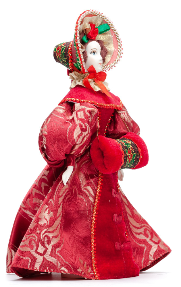 Russian Girl hand made Porcelain Doll in a 19th century Winter Dress - 11 Inches (by Le Russe)