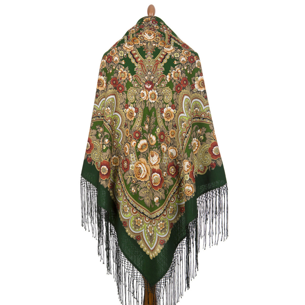 Shop Thick Woolen Fabric Shawls with Silk Fringe 148x148 cm Шаль «Посадский» online at Skazka.site | Eligible for fast shipping and free returns. Шаль «Посадский»