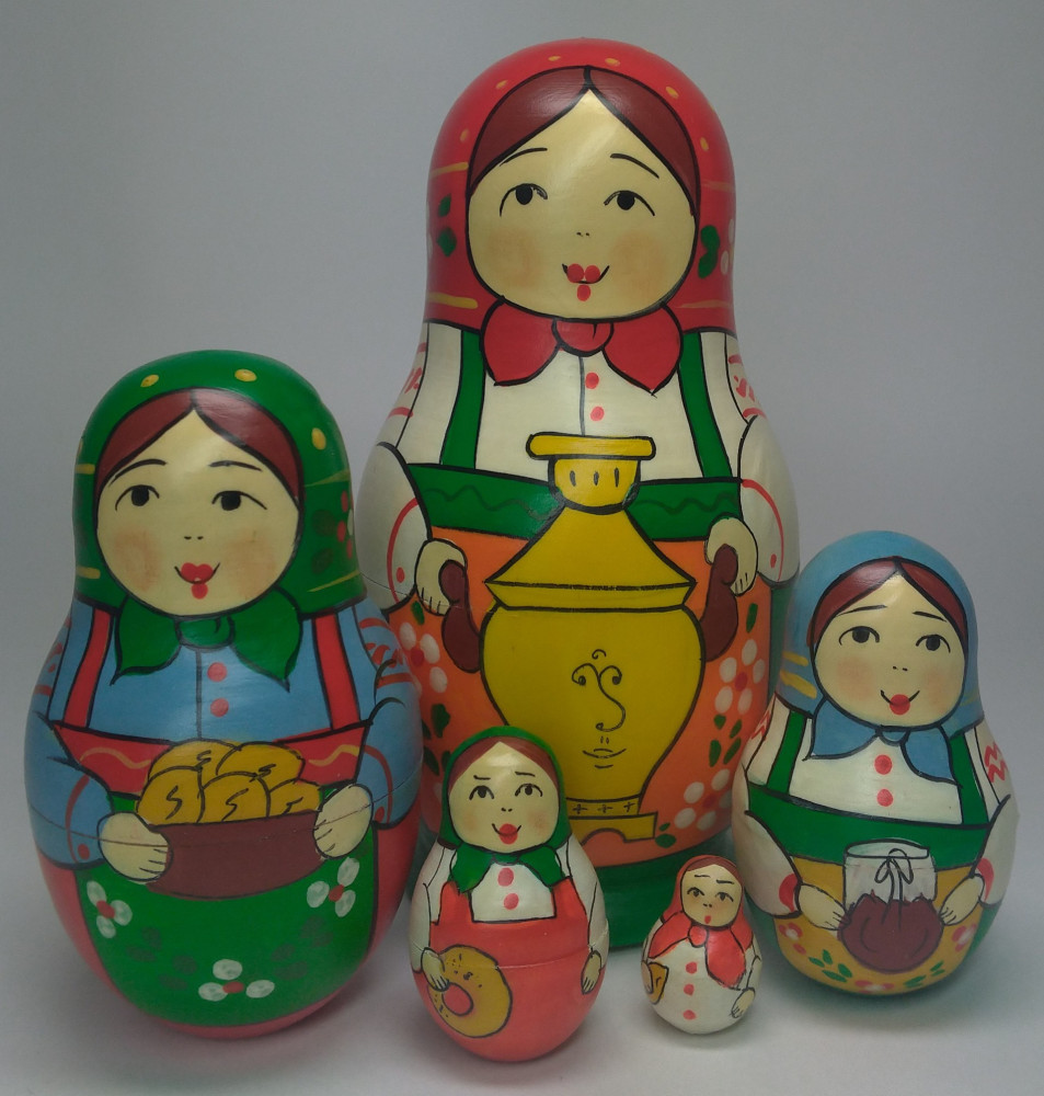 Shop Exclusive Nesting Dolls 110mm Mistress with Samovar hand painted Traditional Russian Wooden Matryoshka doll 5 pcs (by Igor Malyutin) online at Skazka.site | Eligible for fast shipping and free returns. 110mm Mistress with Samovar hand painted Traditional Russian Wooden Matryoshka doll 5 pcs (by Igor Malyutin)
